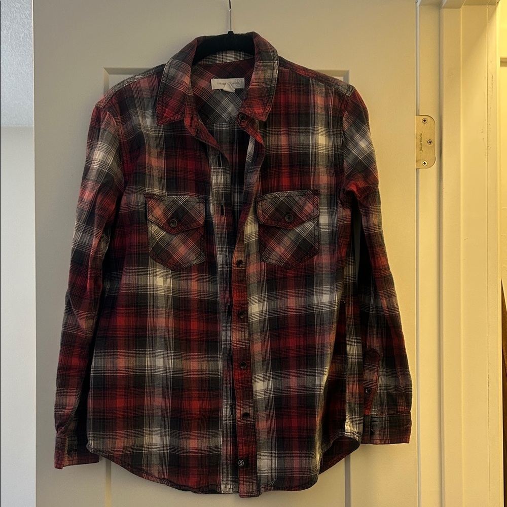 Treasure & Bond Red and Black Checkered Shirt